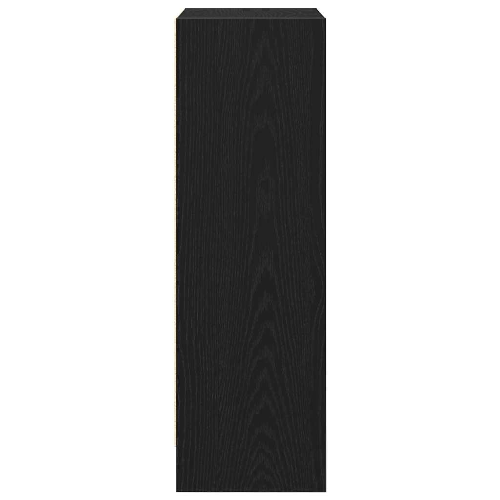 Bokhylle Svart Eik 40X24X76 Cm Konstruert Tre