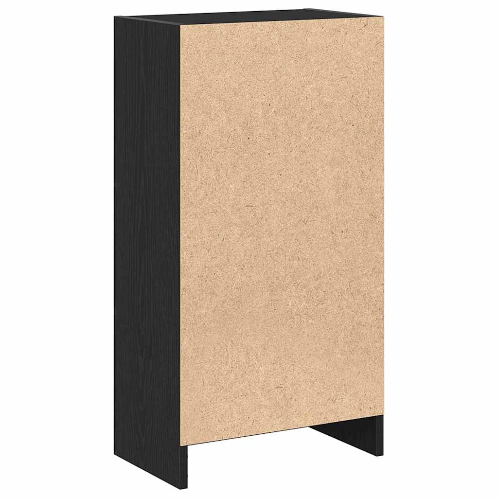 Bokhylle Svart Eik 40X24X76 Cm Konstruert Tre