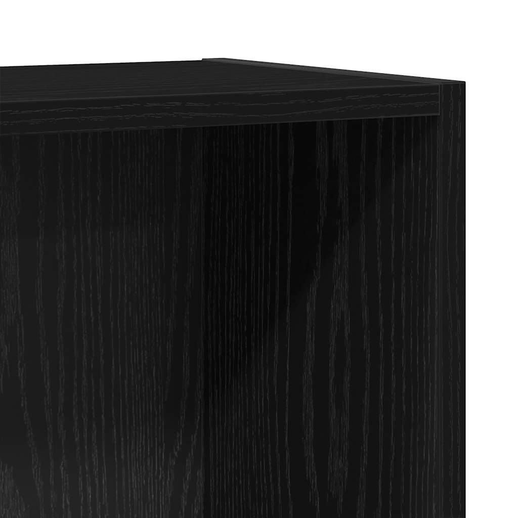 Bokhylle Svart Eik 40X24X76 Cm Konstruert Tre