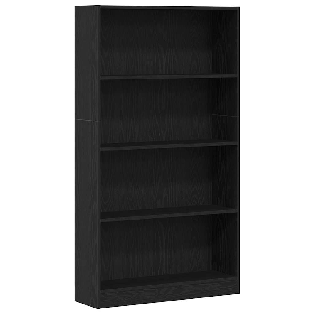 Bokhylle Svart Eik 80X24X143 Cm Konstruert Tre