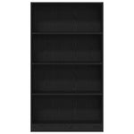 Bokhylle Svart Eik 80X24X143 Cm Konstruert Tre