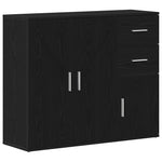 Skjenk Svart Eik 91X29,5X75 Cm Konstruert Tre