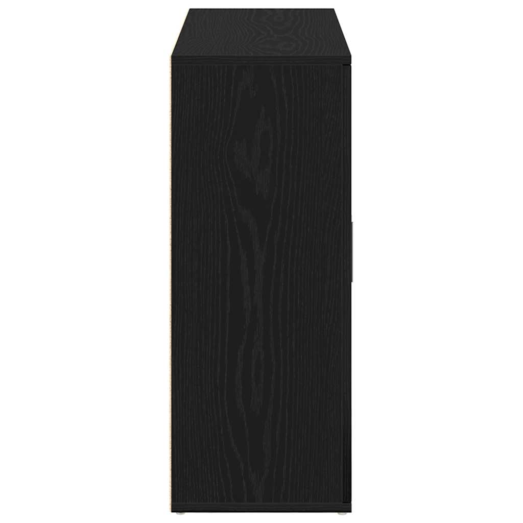 Skjenk Svart Eik 91X29,5X75 Cm Konstruert Tre