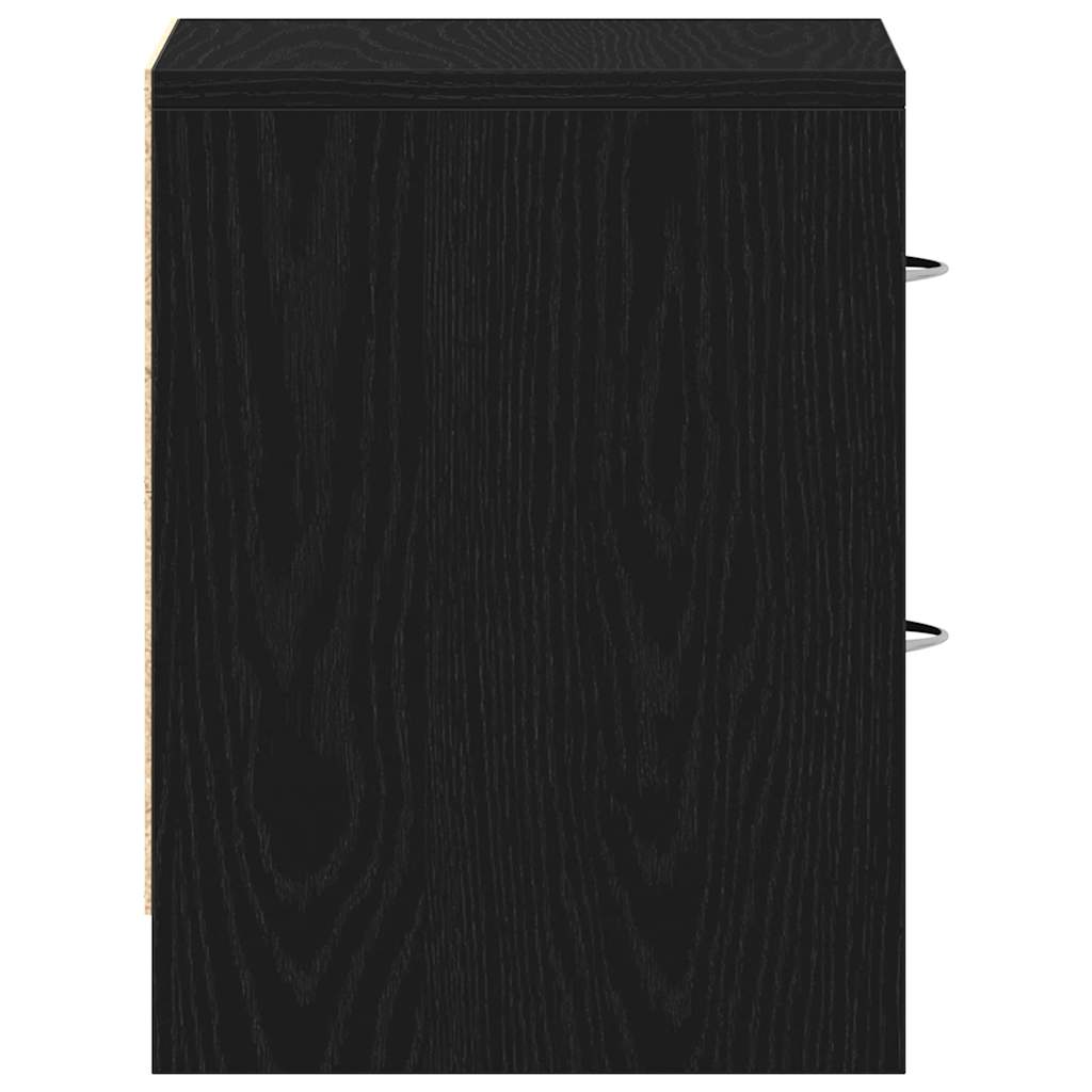 Nattbord Svart Eik 40X30X40 Cm Konstruert Tre