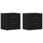 Nattbord 2 Stk Svart Eik 40X30X40 Cm Sponplate