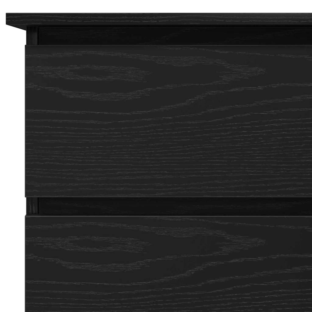 Skrivebord Med Skuff Svart Eik 145 X 100 X 76 Cm Konstruert Tre