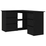 Skrivebord Med Skuff Svart Eik 145 X 100 X 76 Cm Konstruert Tre