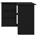 Skrivebord Med Skuff Svart Eik 145 X 100 X 76 Cm Konstruert Tre
