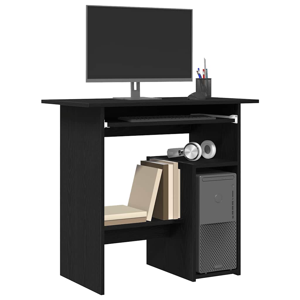 Skrivebord Svart Eik 80X45X74 Cm Konstruert Tre