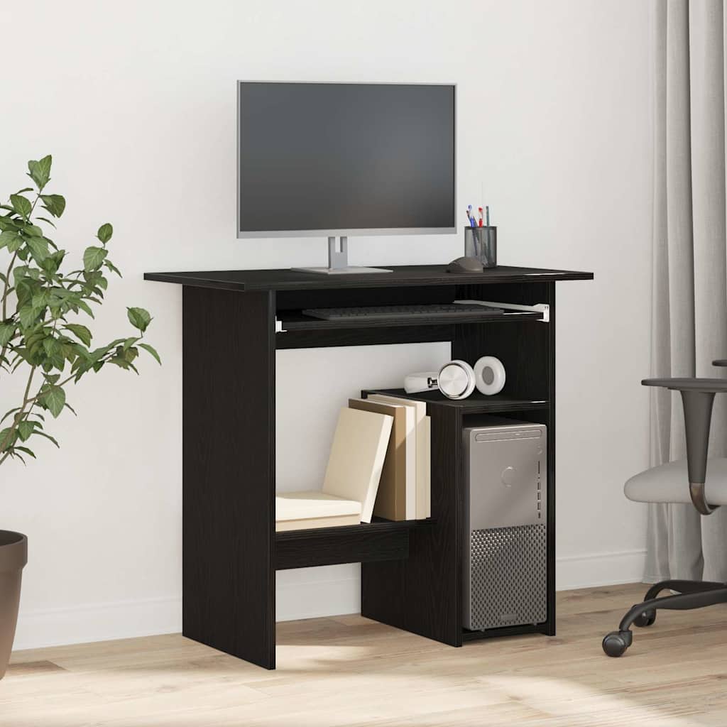 Skrivebord Svart Eik 80X45X74 Cm Konstruert Tre