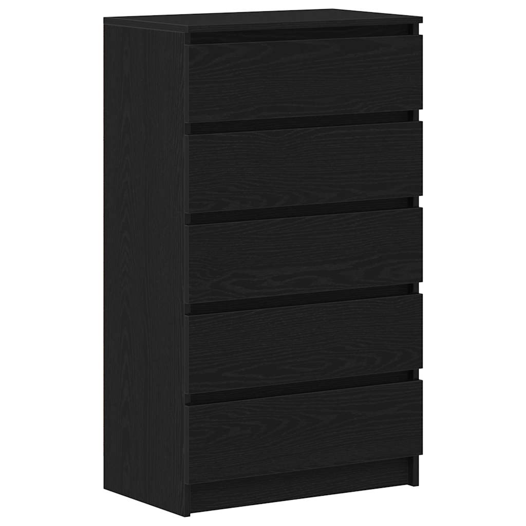 Kommode Svart Eik 60X36X103 Cm Konstruert Tre