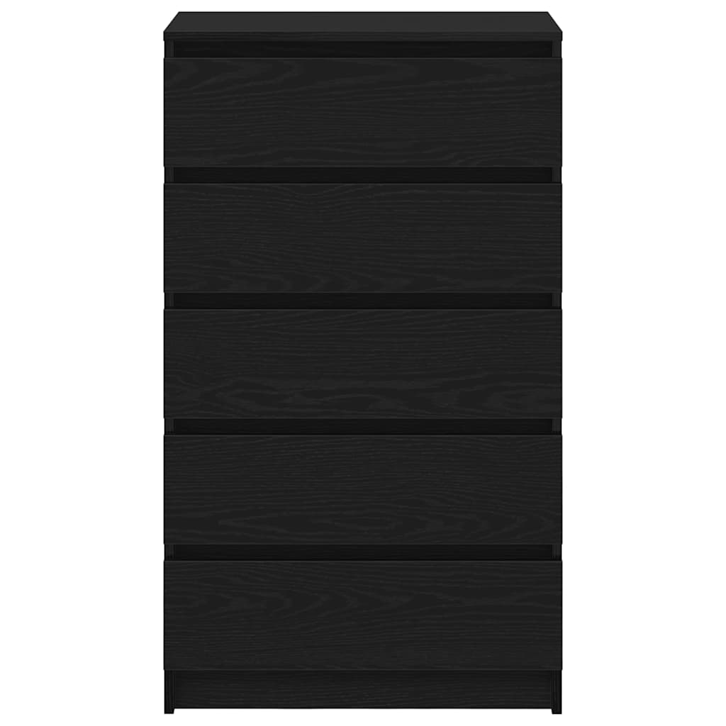 Kommode Svart Eik 60X36X103 Cm Konstruert Tre
