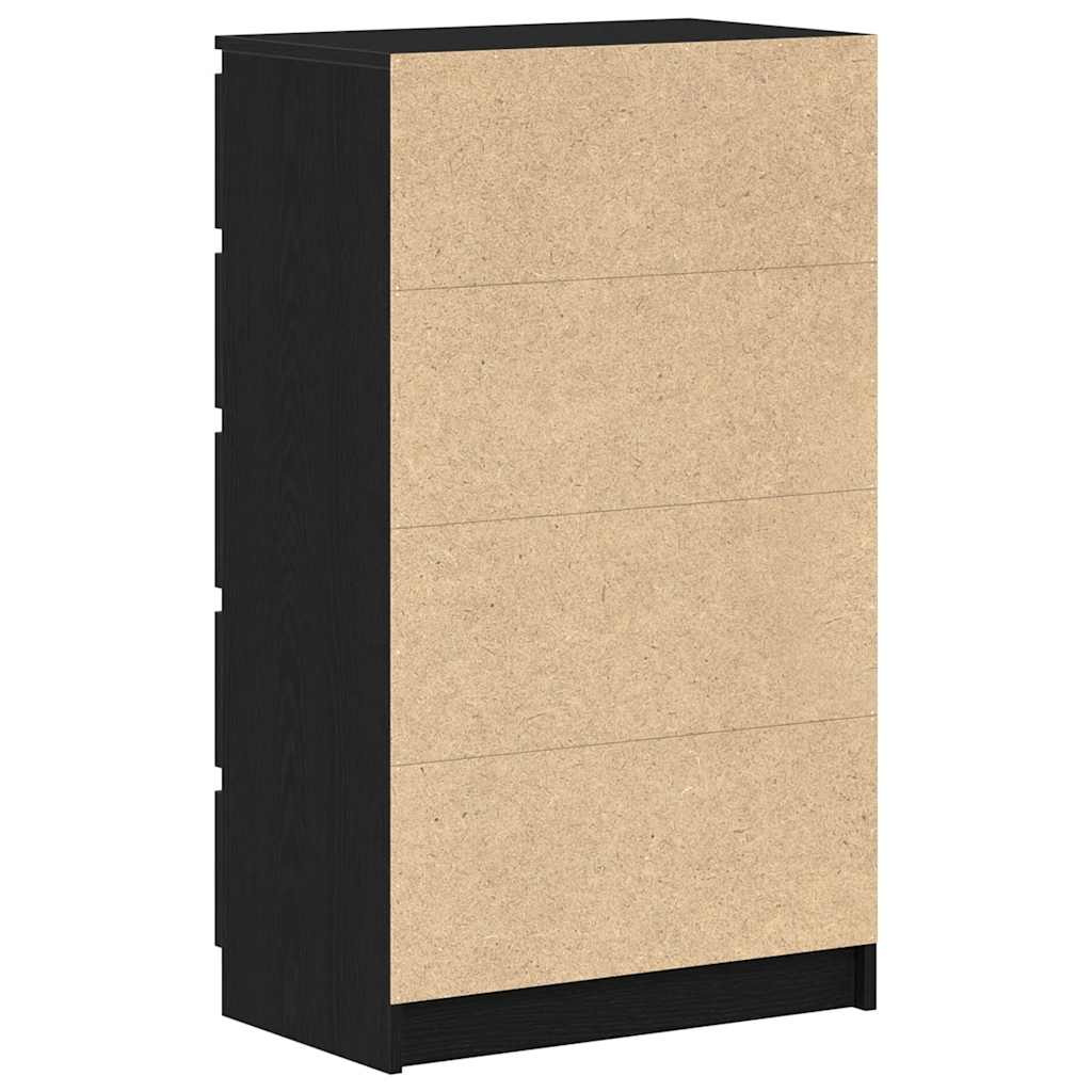 Kommode Svart Eik 60X36X103 Cm Konstruert Tre
