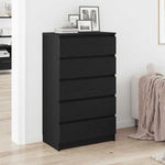 Kommode Svart Eik 60X36X103 Cm Konstruert Tre