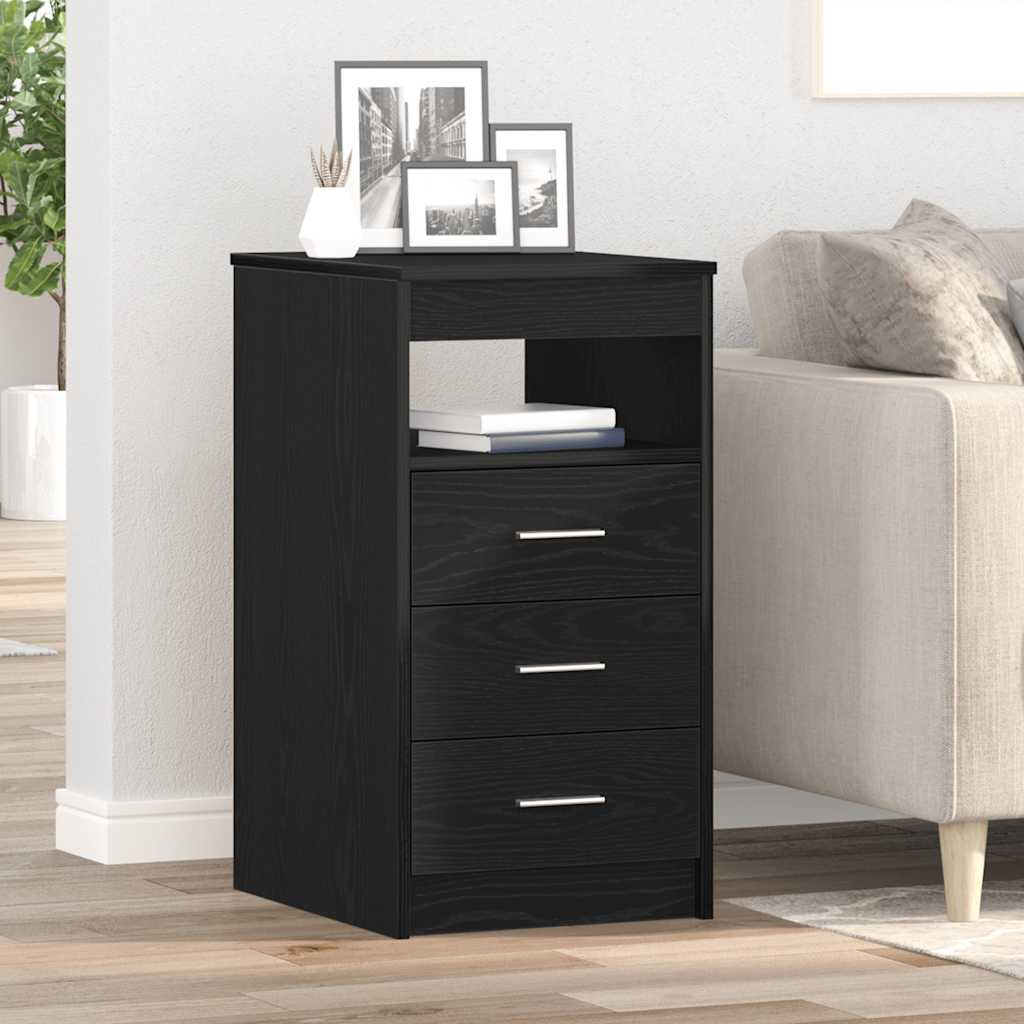 Kommode Svart Eik 40X50X76 Cm Konstruert Tre