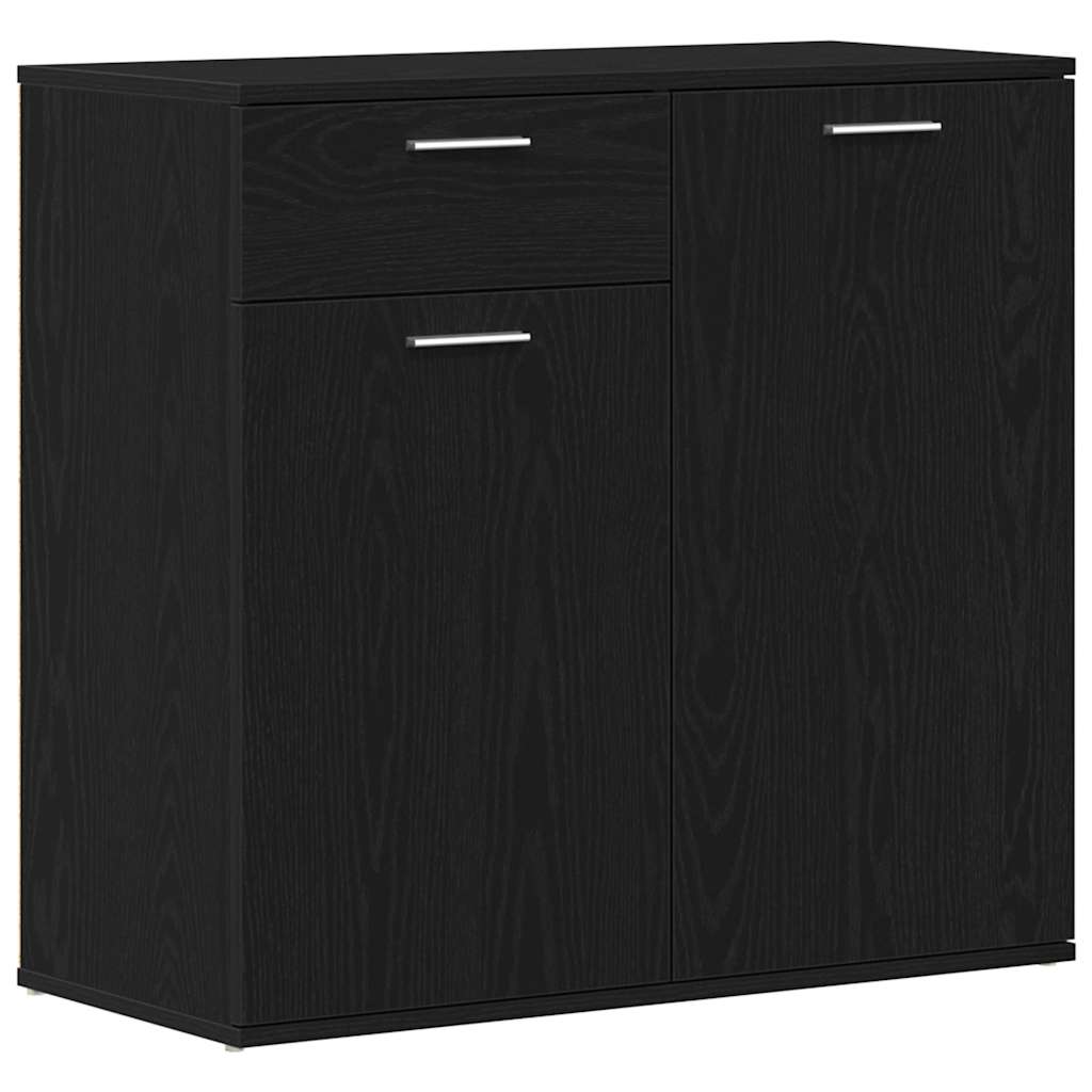 Skjenk Svart Eik 80X36X75 Cm Konstruert Tre