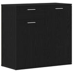 Skjenk Svart Eik 80X36X75 Cm Konstruert Tre