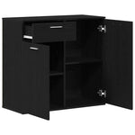 Skjenk Svart Eik 80X36X75 Cm Konstruert Tre