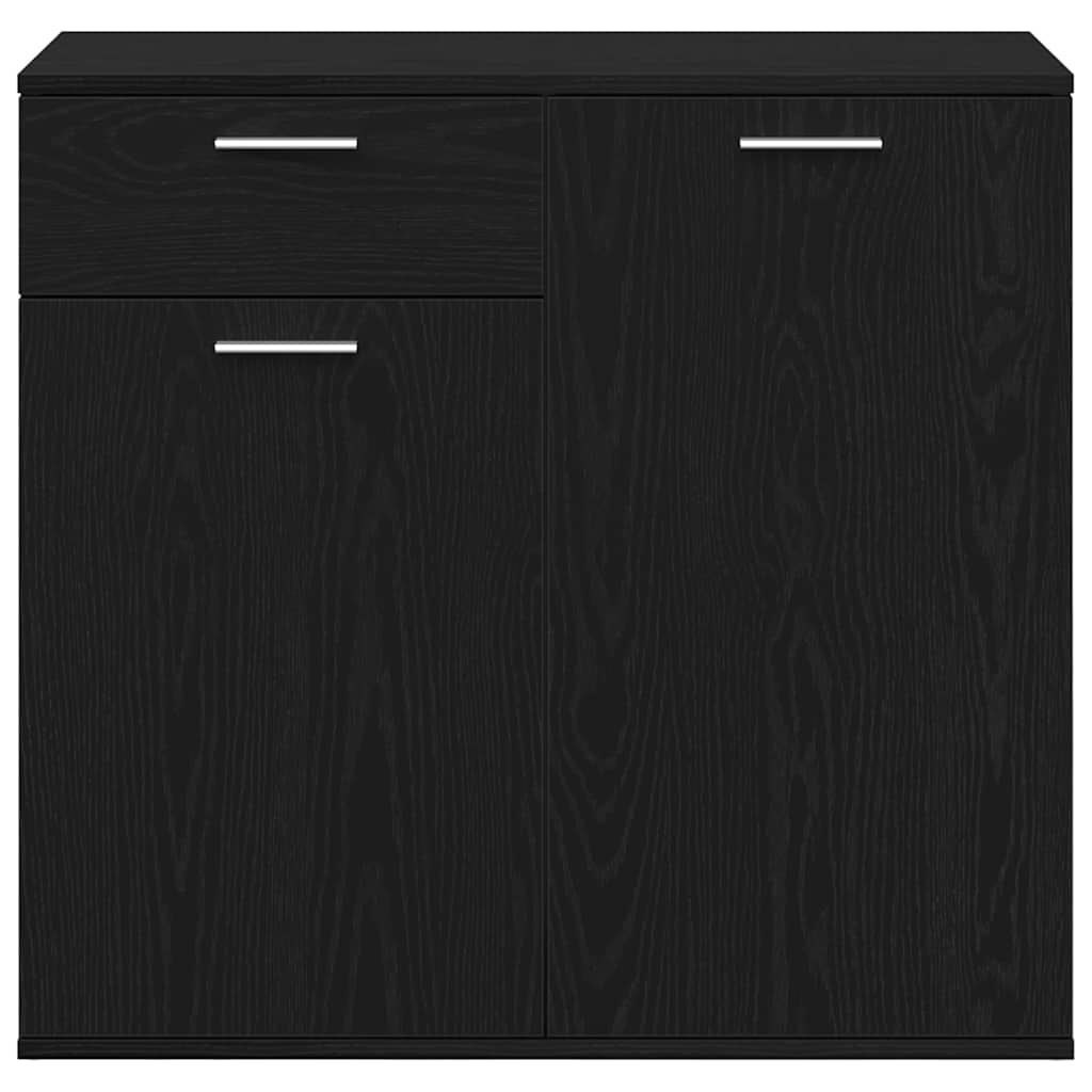 Skjenk Svart Eik 80X36X75 Cm Konstruert Tre