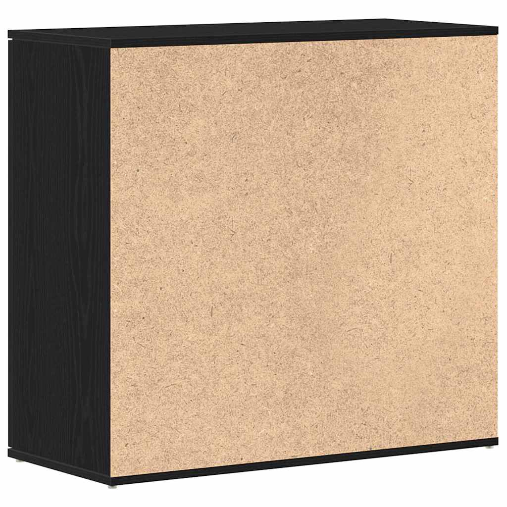Skjenk Svart Eik 80X36X75 Cm Konstruert Tre
