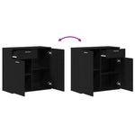 Skjenk Svart Eik 80X36X75 Cm Konstruert Tre