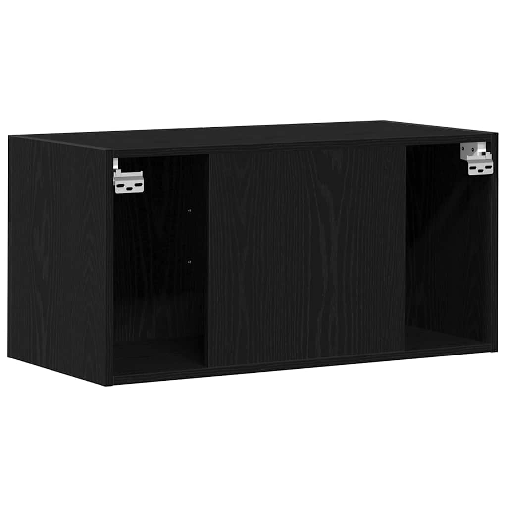 Veggskap Svart Eik 80X39X40 Cm Konstruert Tre