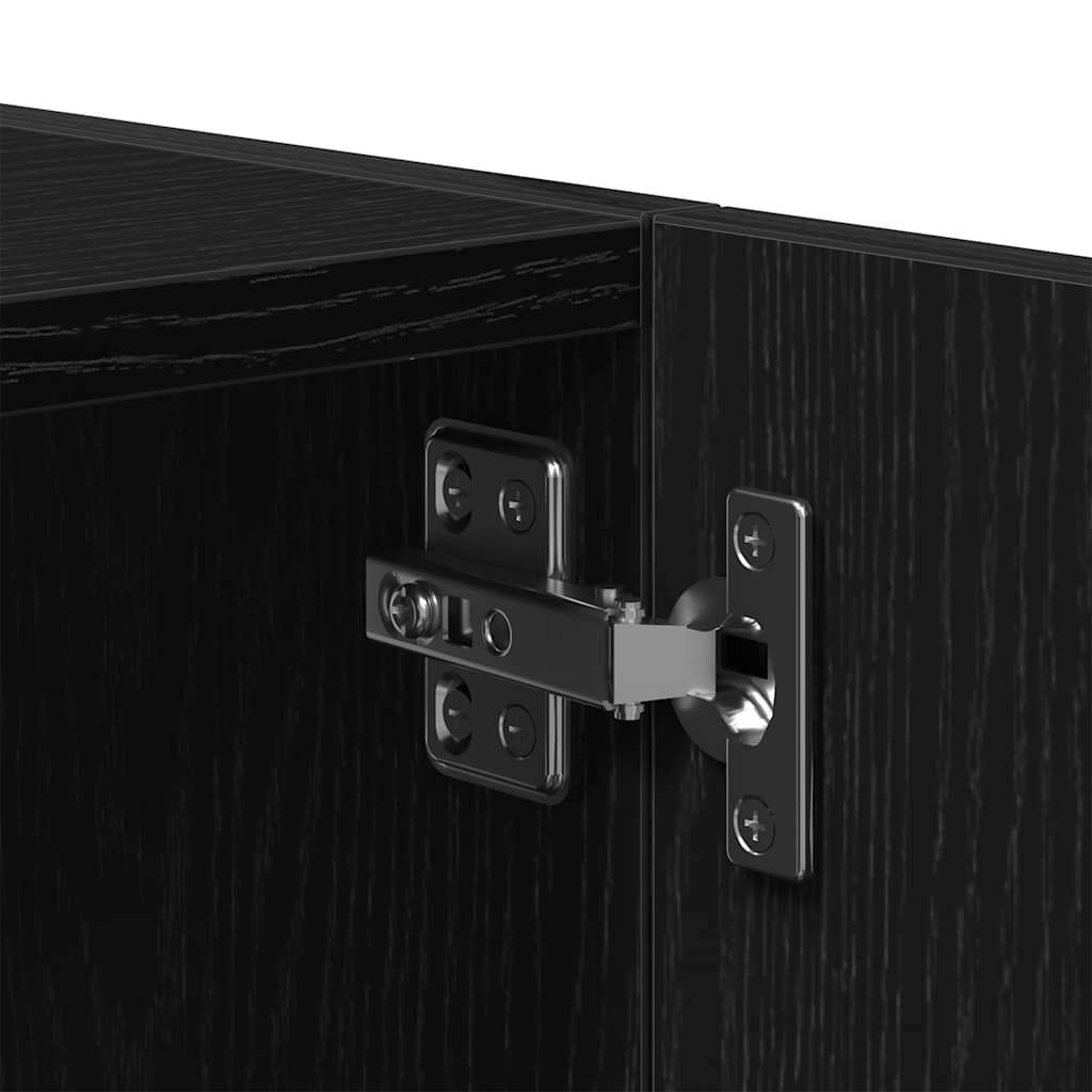 Veggskap Svart Eik 80X39X40 Cm Konstruert Tre
