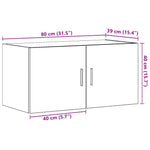 Veggskap Svart Eik 80X39X40 Cm Konstruert Tre