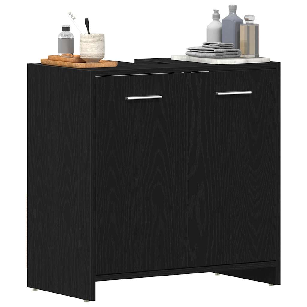 Servantskap Svart Eik 60X33X60 Cm Konstruert Tre