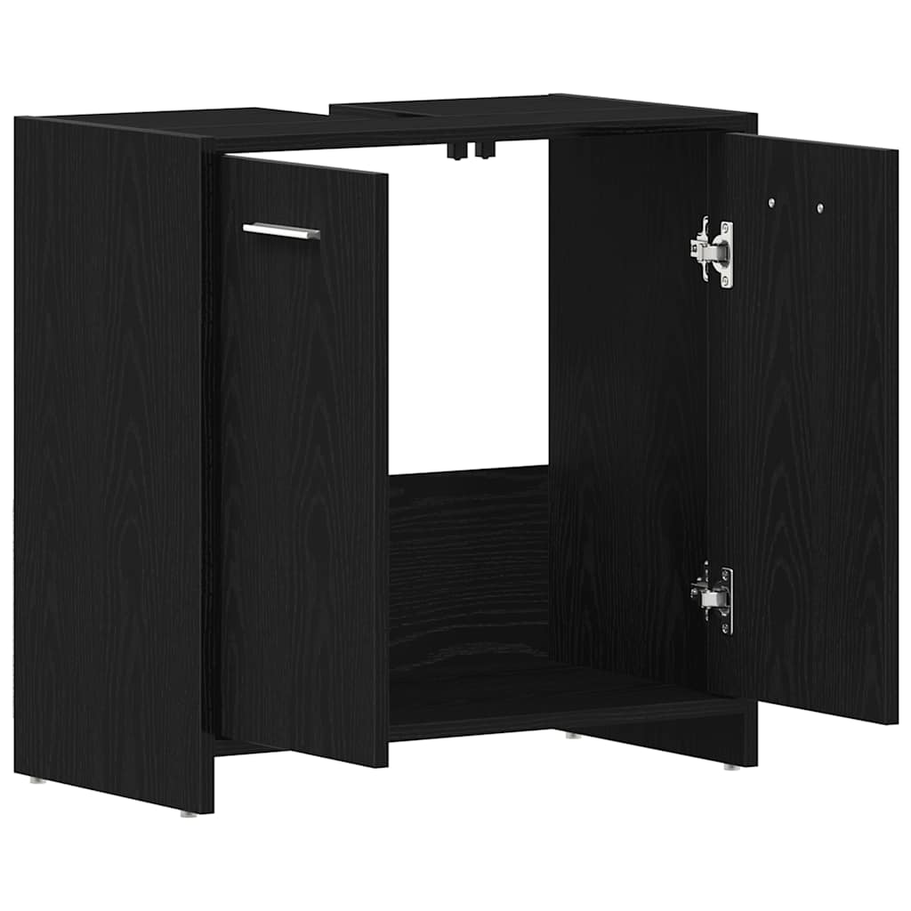 Servantskap Svart Eik 60X33X60 Cm Konstruert Tre