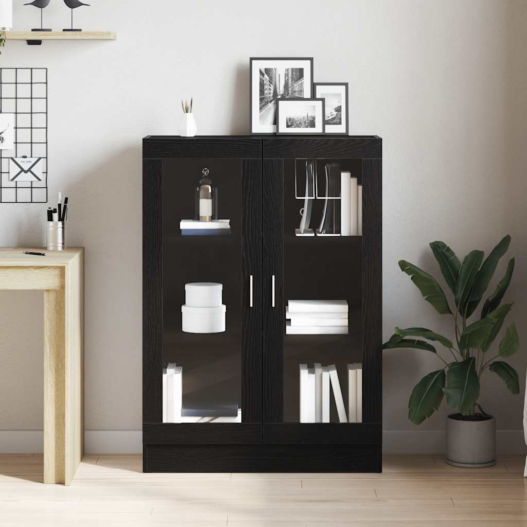 Bokhylle Svart Eik 82,5X30,5X115 Cm Konstruert Tre