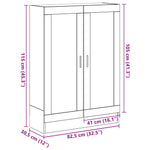 Bokhylle Svart Eik 82,5X30,5X115 Cm Konstruert Tre