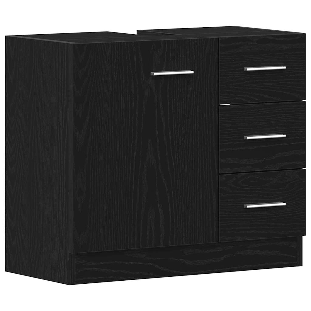 Servantskap Svart Eik 63X30X54 Cm Konstruert Tre