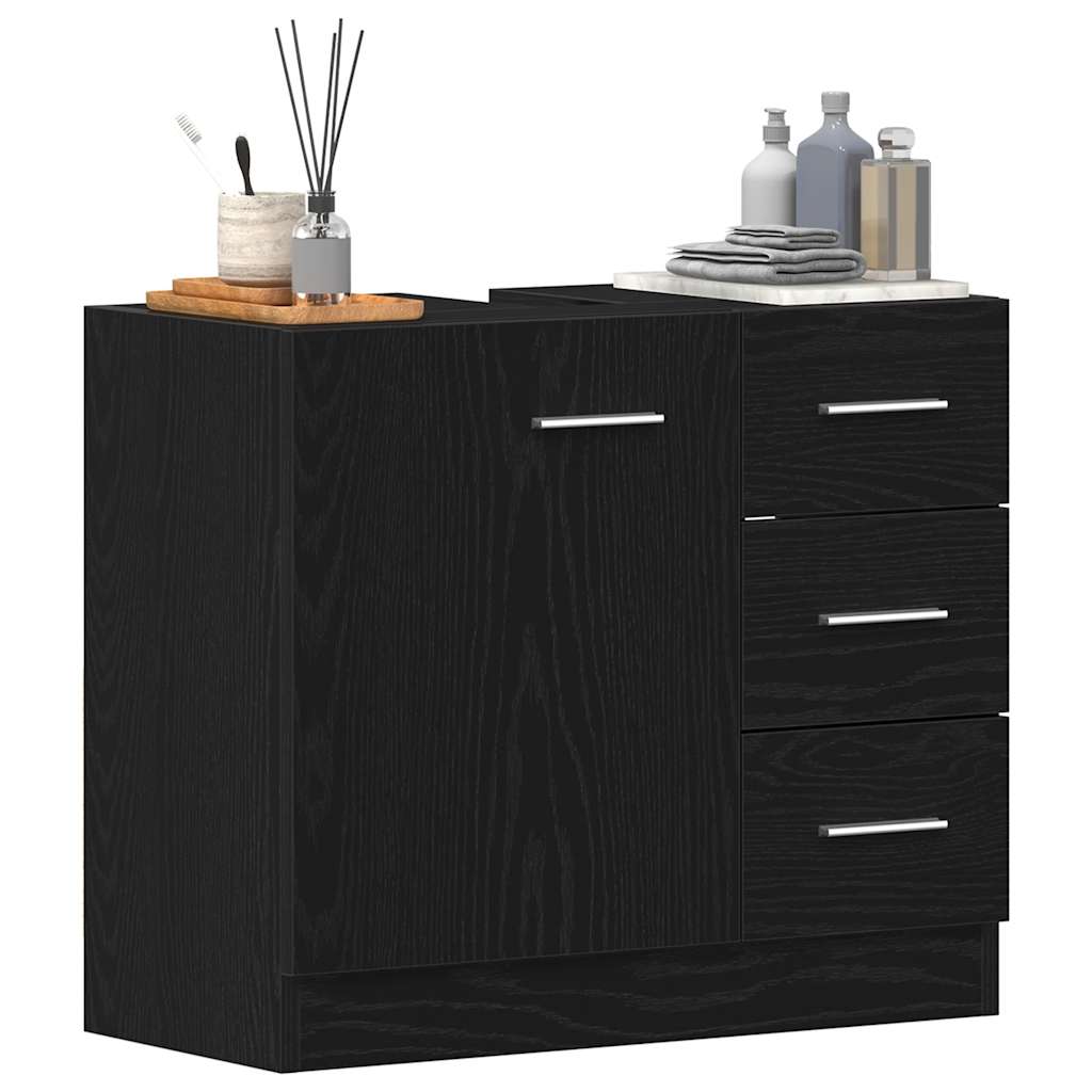 Servantskap Svart Eik 63X30X54 Cm Konstruert Tre