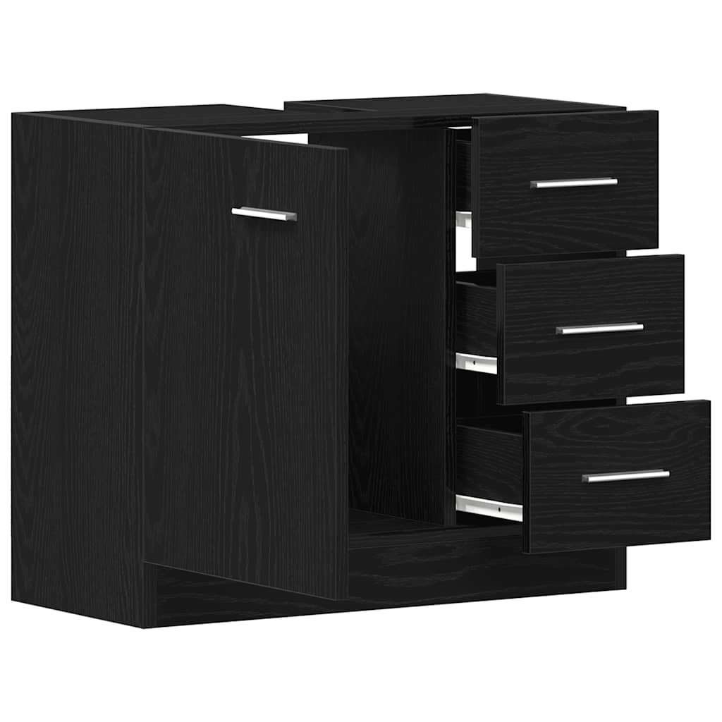 Servantskap Svart Eik 63X30X54 Cm Konstruert Tre
