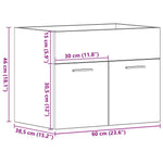 Baderomsvaskskap Svart Eik 60X38,5X46 Cm Konstruert Tre