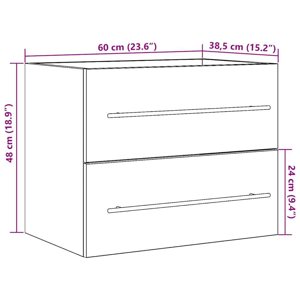 Badeservantskap Artisan Eik 60X38,5X48 Cm Konstruert Tre