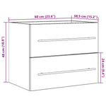 Badeservantskap Svart Eik 60X38,5X48 Cm Konstruert Tre