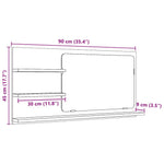 Baderomsspeilskap Svart Eik 90X11X45 Cm Konstruert Tre