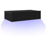 Tv-Skap Med Led-Lys Svart Eik 60X35X15,5 Cm