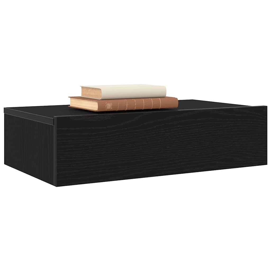 Tv-Skap Med Led-Lys Svart Eik 60X35X15,5 Cm