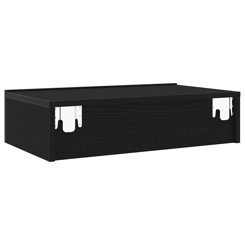 Tv-Skap Med Led-Lys Svart Eik 60X35X15,5 Cm