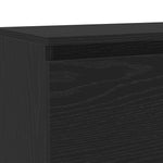 Tv-Benk Med Led-Lys Svart Eik 120X30X36 Cm Konstruert Tre