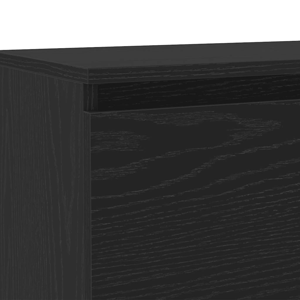 Tv-Benk Med Led-Lys Svart Eik 120X30X36 Cm Konstruert Tre