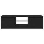 Tv-Benk Med Led-Lys Svart Eik 120X30X36 Cm Konstruert Tre