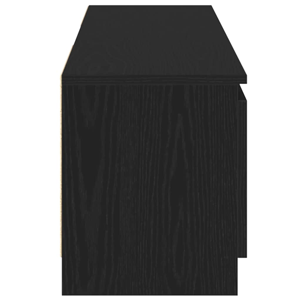 Tv-Benk Med Led-Lys Svart Eik 120X30X36 Cm Konstruert Tre