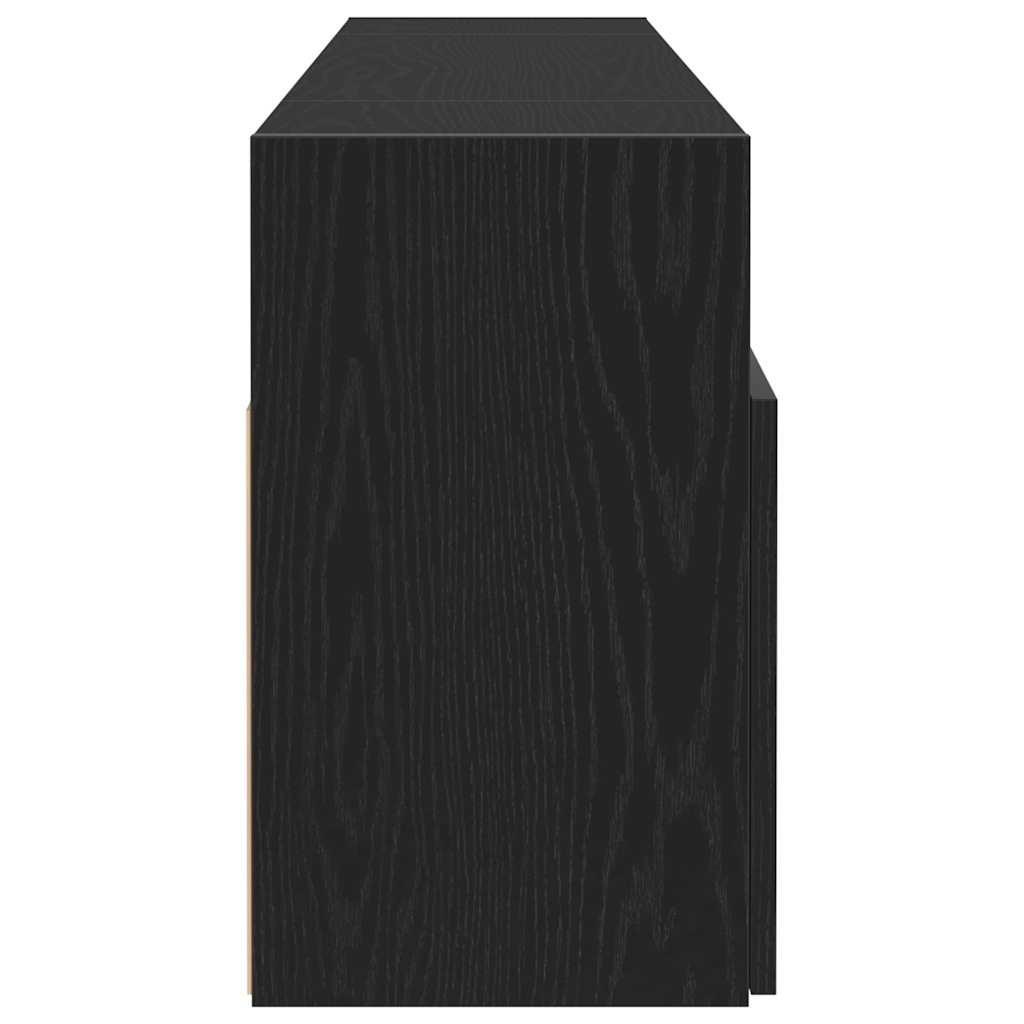 Tv-Benk Med Led-Lys Svart Eik 120X30X50 Cm Konstruert Tre