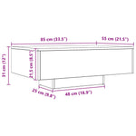 Kaffebord Svart Eik 85 X 55 X 31 Cm