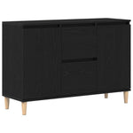 Serviesskap Med Skuff Svart 102 X 35 X 60 Cm Konstruert Tre