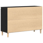 Serviesskap Med Skuff Svart 102 X 35 X 60 Cm Konstruert Tre
